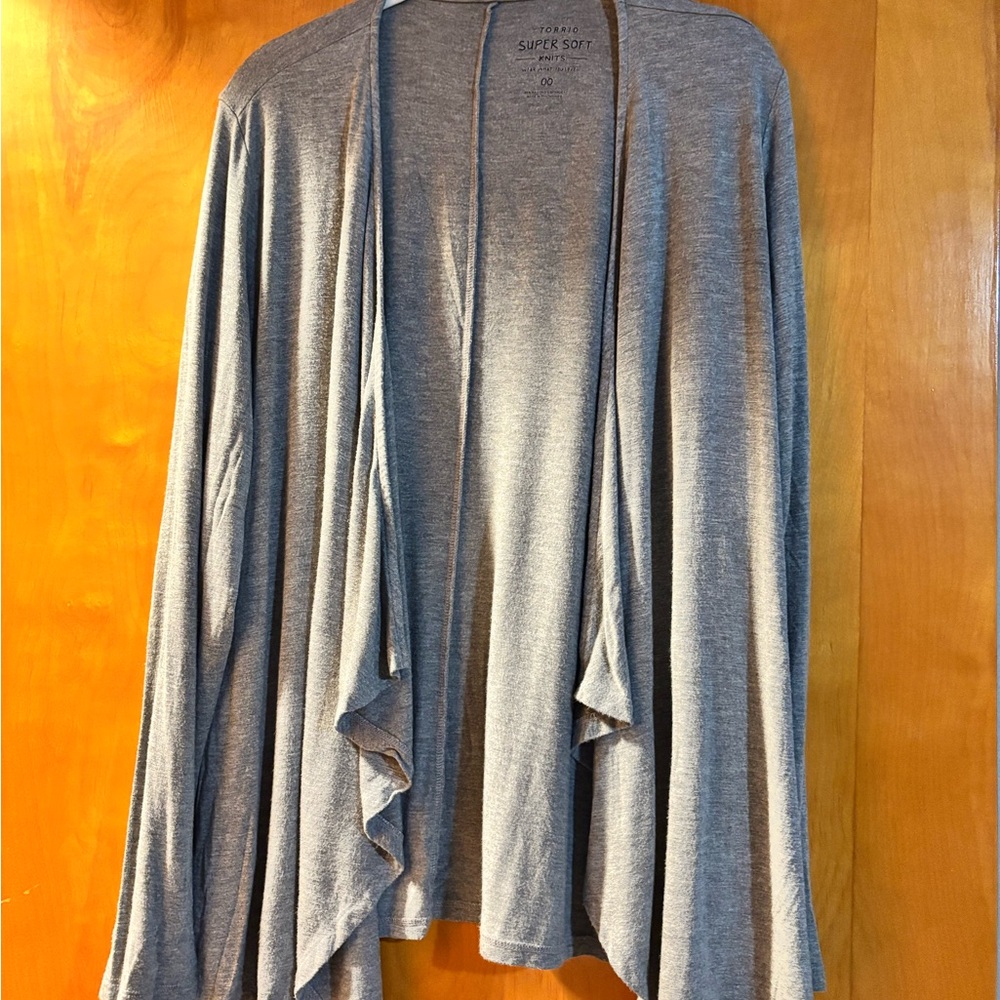 Torrid Gray Open Front Cardigan